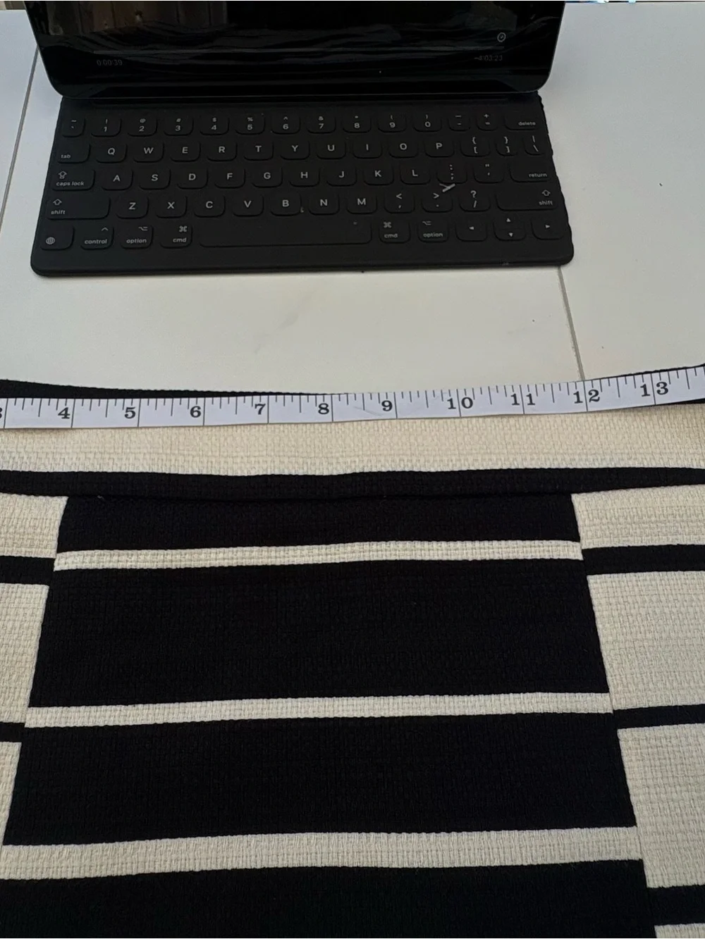 Ann Taylor Black and White Striped Pencil Skirt